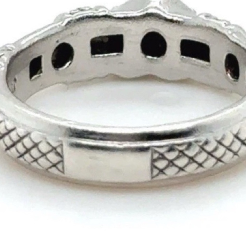 Judith Ripka Silver Heart Ring with Clear Stones - Picture 3 of 4